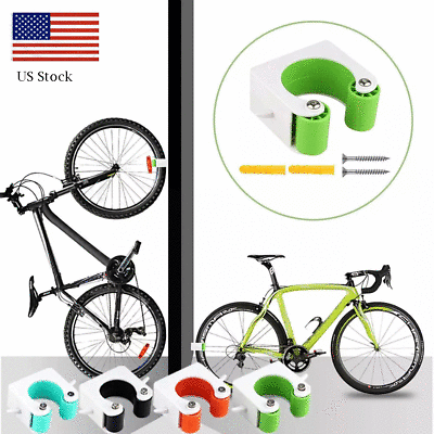 #ad Bike Hook Wall Mount Bracket Hanger Tire Holder Storage Bicycle Clip Space Saver $9.49