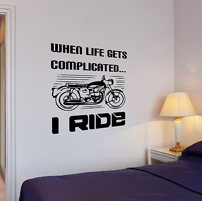 Wall Decal Motorcycle Bike Garage Words Phrase Quote Vinyl Sticker ed1418 $68.99