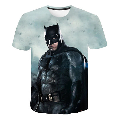 #ad #ad DC Batman Kids Cartoon 3D T shirt Short Sleeve Shirt Teens Summer Tee Tops $17.24
