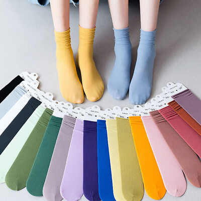 #ad #ad Women Socks Casual Sports Thin Socks Long Socks Solid Socks Breathable $0.99