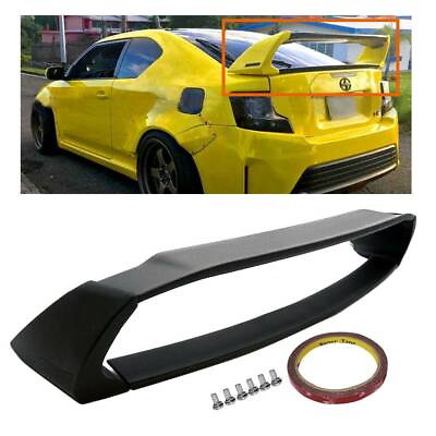 #ad For 11 16 2nd Gen Scion TC Unpainted Black ABS Plastic Rear Trunk Wing Spoiler $62.90