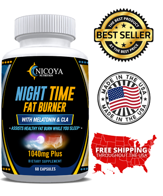 Night Time Fat Burner Weight Loss Capsules With Melatonin amp; CLA $10.50