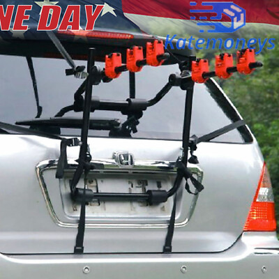 #ad Bike Rack For Car Trunk Mount 3 Bicycle Carrier Sedan Hatchback Minivan SUV New $47.50