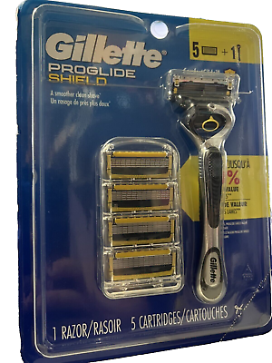 #ad Gillette ProGlide Shield Men’s Razor Handle 1 Blade Cartridge 5 SEALED PACK $18.99