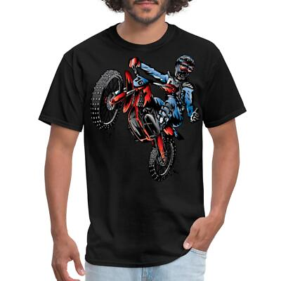 #ad Motocross Dirt Bike Stunt Rider Men#x27;s T Shirt $19.99