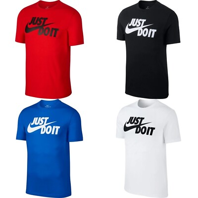 Nike Men#x27;s T Shirt Sportswear quot;Just Do Itquot; Crew Neck Athletic Short Sleeve Shirt $19.88