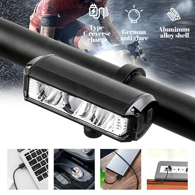 #ad 900 2600LM Bike Bicycle Light USB LED Rechargeable Set MTB Road Bike Front Back $15.28