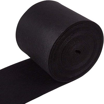 #ad 19.7Ftx5.5quot; Felt Fabric Craft Felt Fabric Roll Black Nonwoven Felt Roll for DIY $29.86
