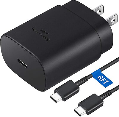 25W Type USB C Super Fast Wall Charger 6FT Cable For Samsung Galaxy S20 S21 S22 $7.95