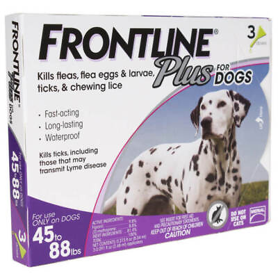 #ad Frontline Plus Purple for Large Dogs 45 to 88 lbs 3 Month Supply #7209 $23.85
