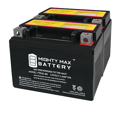 #ad Mighty Max YTX4L BS Battery for ATV Quad Dirt Pit Bike 50 70 110 125 CC 2 Pack $34.99