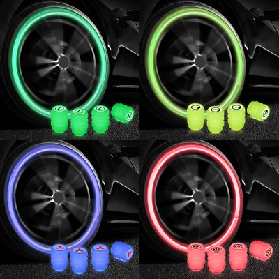 8PCS Fluorescent Car Bike Tire Valve Luminous Cap Valve Stem Caps Universal $5.95