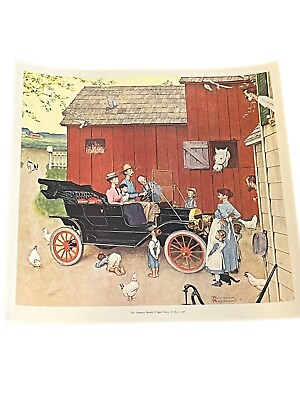 #ad #ad Vintage Norman Rockwell quot;The Famous Model T was Boss of the Roadquot; 20quot;x20quot; Print $23.50