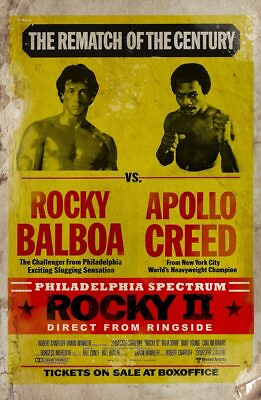 #ad Rocky Balboa VS Apollo Creed Bicentennial Superfight Poster Print Stallone $3.39