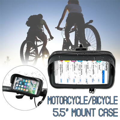 #ad #ad 5.5#x27;#x27; Universal Waterproof Touch Bike HD Mount Holder Phone Case Pouch Cover AU $25.29