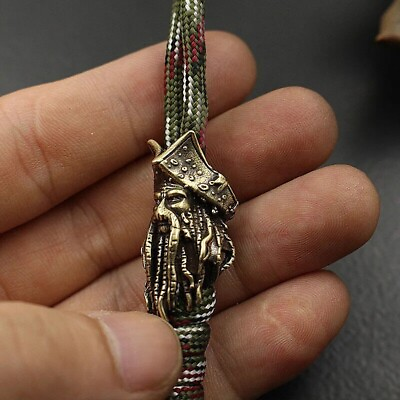 #ad #ad Pirates EDC Paracord Knife Beads Lanyard Brass DIY Tool Pendant charms Bracelet $8.20