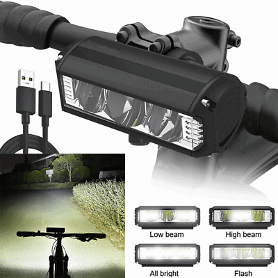 #ad Waterproof Super Bright LED Bike Light USB Rechargeable Bicycle Front Headlight $14.65