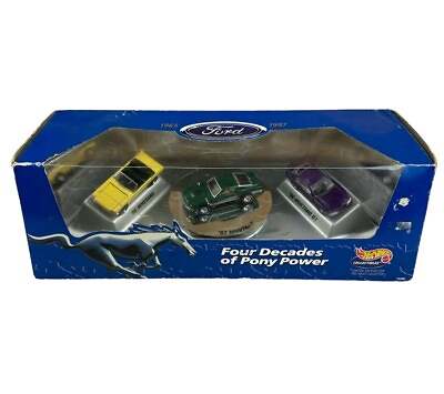 #ad #ad Hot Wheels Four Decades of Pony Power 3 Car Ford Mustang Set Diecast 1:64 $20.57
