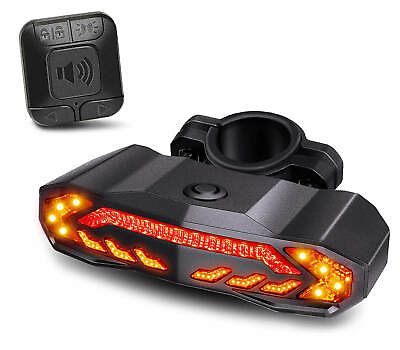 Smart Bike Tail Light LED USB Turn Signals Rear bicycle alarm kit Remote Control $27.49