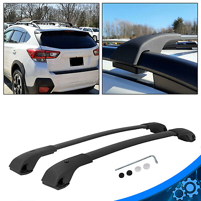 For 18 23 Subaru Crosstrek Aero Style Black Roof Rack Cross Bar Set NEW $45.50
