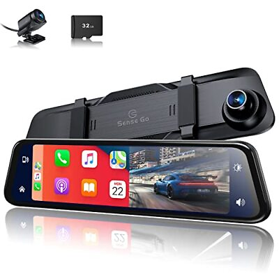 #ad SENSEGO 12 2K Mirror Dash Cam Carplay Android Auto Wireless 1440P Smart Rear... $244.43