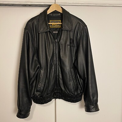 #ad Reed Sportswear Leather Jacket Biker Bomber Motorcycle Men’s LG From Smoker $33.57