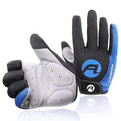 #ad Men Women Full Finger Gloves Anti Slip Gel Pad Motorcycle MTB Road Bike Gloves $9.89
