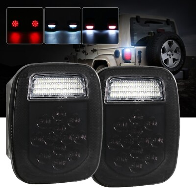 #ad 2x Smoked 39LED Tail Light w Licesnse Plate Lamp For Trailer Jeep Semi Truck $65.99