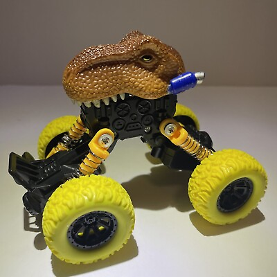 #ad Dinosaur 4 Wheel Pull Back Toys Kids Works Free Shipping $9.59