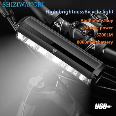 #ad Bicycle Headlight 1800LM 2400LM 2800LM 5200LM Led Flashlight Bicycle Waterproof $49.86