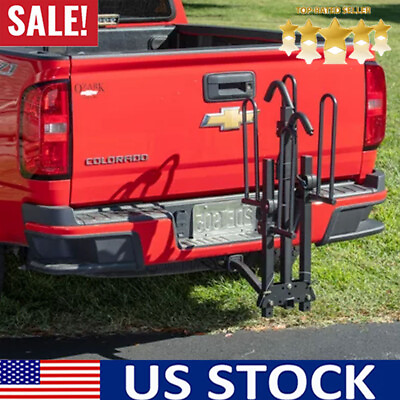 #ad Foldable 2 Bike Car Rack Trunk Hitch Mount Platform Bicycles Carrier SUV 80 lbs $125.49