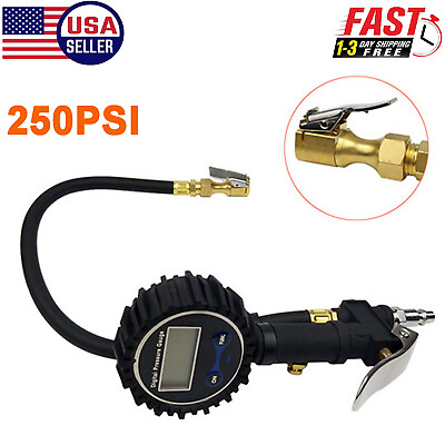 #ad #ad Digital Tire Inflator with Pressure Gauge 250 PSI Air Chuck for Truck Car Bike $12.99