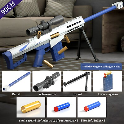 #ad #ad Sniper Barrett Toys Blasters Gun Pistol Foam Soft Bullet Shell Ejecting Gift $34.99