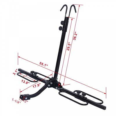 #ad 2 Bike Carrier Platform Hitch Rack Bicycle Rider Mount Fold Receiver 2quot; New USA $89.72