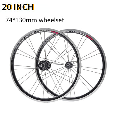 #ad 20Inch 406 BMX Wheels V Brake Front 16 Rear 20 Holes Folding Bicycle Wheelset $242.76