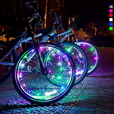 #ad #ad Colorful Rainproof LED Bicycle Wheel Lights Front Rear Spoke Lights Tire Strip $4.99