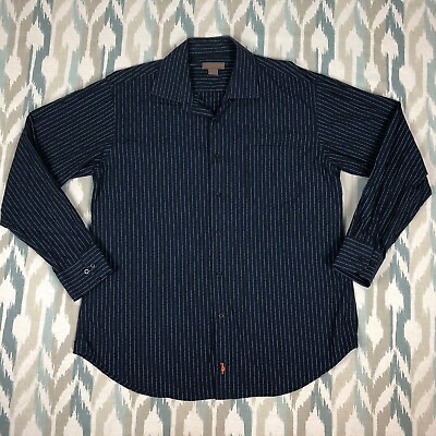 #ad Sette Ponti Mens Long Sleeve Button Down Shirt Casual Size XL $13.50