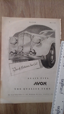 #ad #ad 1947 ROVER CARS. Avon Tyres amp; Halfords. 2 Sided A4 Illustrated ADVERT GBP 3.50