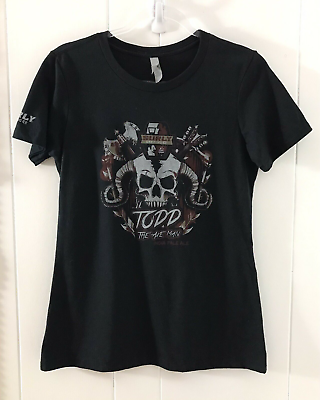 #ad Surly Top Todd the Axe Man India Pale Ale Beer Skull Women Large Black T Shirt $9.99