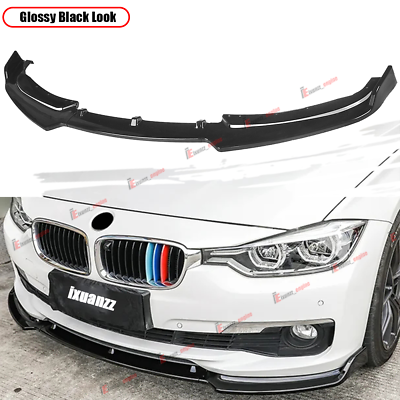 #ad #ad For BMW F30 320li Base 2012 2015 Front Bumper Lip Spoiler Splitter Gloss Black $68.39