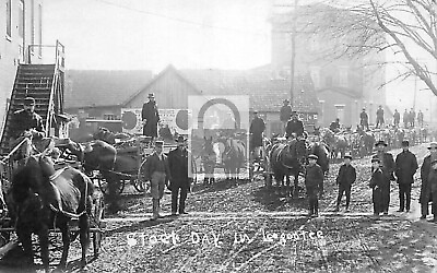 #ad Street View Stock Day Loogootee Indiana IN Reprint Postcard $4.99