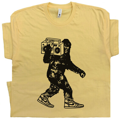#ad Bigfoot T Shirt Stereo Funny Sasquatch Beastie Cool Boys Vintage DJ Vinyl Record $19.99