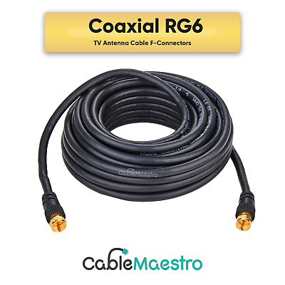 #ad #ad RG6 Coaxial Quad Cable Extension Coax Dual Shielded Wire Satellite TV Antenna $16.15
