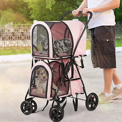 VILOBOS 3in1 Pet Stroller Double Detachable Carrier Dog Cat Travel Bag Car Seat $119.99