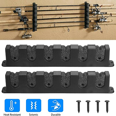 Fishing Rod Rack Vertical Holder Horizontal Wall Mount Boat Pole Stand Storage $10.98