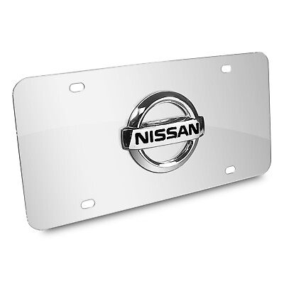 #ad Nissan 3D Chrome Metal Logo Chrome Stainless Steel License Plate $49.99