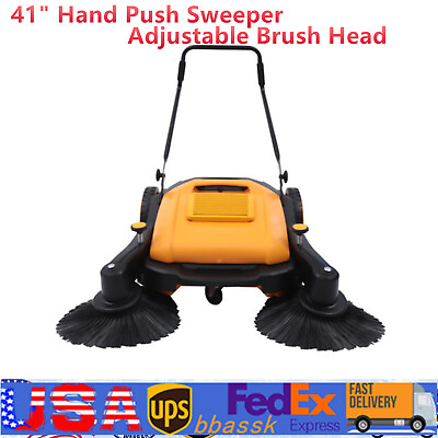#ad 55l Hand Push Sweeper Outdoor Manual Floor Sweeper 5 Gear For Factory Hotel Road $379.00