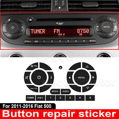 #ad Radio Stereo Worn Peeling Button Repair Kit Decals Stickers For Fiat 500 2011 16 $7.39