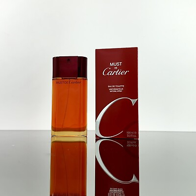 #ad #ad Must de Cartier for WOMEN 3.3oz 100ml EDT Spray *RARE VINTAGE RED BOTTLE* BG20 $119.95