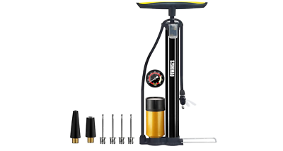 #ad #ad Bike Floor Air Pump 160 PSI High Pressure Portable Stainless Steel Gauge Gold $46.17